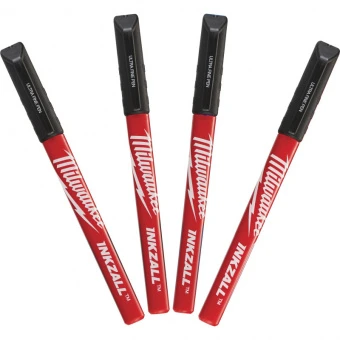 MILWAUKEE Набір ручек Fine Tip InkZAll , чорний, (4шт) | 48223164