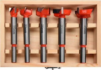 YATO Набір свердл-фрез по дереву YATO : Ø= 15-35 мм, зі шпинделями Ø= 8, 10 мм, у футлярі, 5 шт.  | 