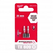 MILWAUKEE Біта SHOCKWAVE , TX BO9, 25мм, (2шт) | 4932471579