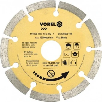 VOREL Диск відрізний алмазний сегментний : SEGMENT Ø= 115 мм  | 08711