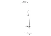 FALA Душовий комплект STEELY 4 : 2 функції, регульована висота 87- 131 см  | 75665