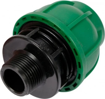 FLO Муфта до водяних пластикових труб з зовн. різьбою 32 мм- 3/4" поліпропіленова, для тиску 1 MPa |