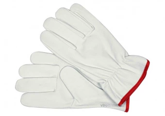 YATO Рукавиці робочі білі з червоною крайкою YATO : бавовна + шкіра, розмір 10  | YT-74645