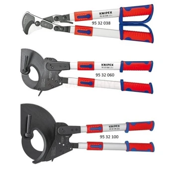 KNIPEX Ножницы для резки кабелей (по принципу трещотки) с выдвижными рукоятками Knipex, 95 32 060 | 
