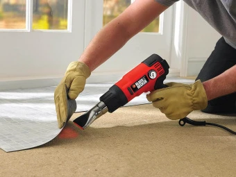 Пістолет гарячого повітря мережевий BLACK+DECKER, потужність 2200 Вт, максимальна тим-ра 645 ° C