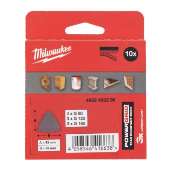MILWAUKEE Шлифовальные листы сетчастые MESH 93 X 93 H&L GR 80 -10 шт. | 4932492296