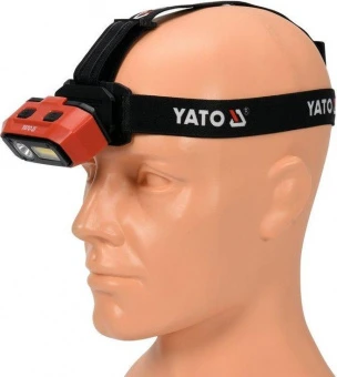 YATO Ліхтар на чоло COB-діодний YATO; живл. від Li-Ion акумулят 3,7 В 2200 мАгод, 800 Lm, з датчиком