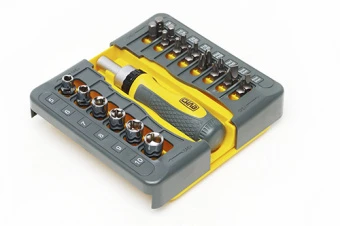 Отвертка реверсивная с битами и насадками CrV Трансформер 22шт СИЛА