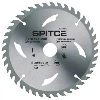 Диск пильний для алюмінію 180/30 60T з адаптером 30/20, 30/22,2 Spitce | 22-938