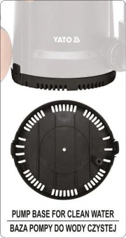 YATO Насос для брудної води мережевий YATO: 400 Вт, 11000 л/год, макс.висота- 5.8 м, макс.глибина-7 
