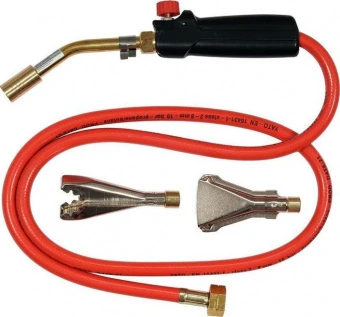 YATO Пальник газовий YATO : l= 360 мм, до 4 кВт. 3 сопла і шланг- 1,5 м (пропан, бутан)  | YT-36730