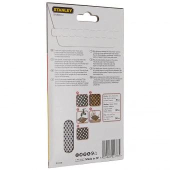 STANLEY Сетка шлифовальная , 100х165 мм, 3 листа, зернистость 80 мкм