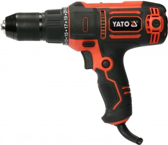 YATO Дриль-шуруповерт мережевий YATO: 300 Вт, 40 Нм, 1450 об/хв, патрон Ø≤13 мм, кабель- 4 м  | YT-8