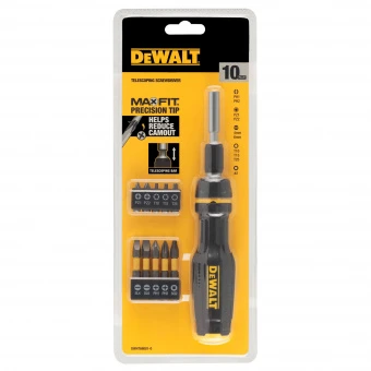 DeWALT Викрутка - набір "FULL FIT Telescoping", з бітами 10 шт: біти 25 мм: SL, PH, SQ