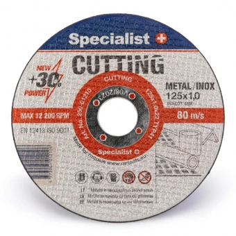 Specialist+ 250-01210 Диск абразивний відрізний по металу/нержавіючій сталі CUTTING 125x1x22