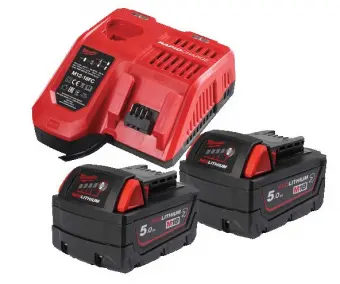 MILWAUKEE Энергокомплект M18 NRGCR-502 (В5 2шт; з/у M12-18FC) с защитой от химикатов 4932479831 | 49
