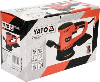 YATO Шліфмашина ексцентрикова мережева YATO; 230 В, 450 Вт, платформа- Ø= 150 мм  | YT-82207