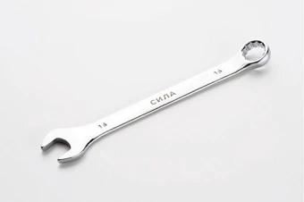 Ключ рожково-накидной полированный CrV 15мм СИЛА
