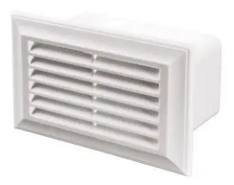 Решітка вентиляційна торцева 88х137 мм, розємна, нахилені жалюзі, фланець 55х110 мм Air | 61-275-1