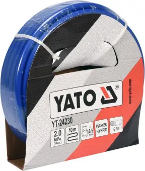 YATO Шланг пневматичний гібридний (ПВХ+БНК) YATO: Ø6.5 мм x10 м, Ø=1/4", тиск ≤ 2 MPa, різьбов з'єдн