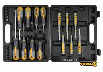 VOREL Набір викруток і викруткових насадок : Cr-V, 32 шт у футлярі  | 60785