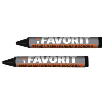 Крейда маркувальна воскова (чорна), 2 шт Favorit | 04-341