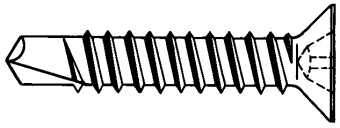 Саморез белый со сверлом 3,9х19 потай