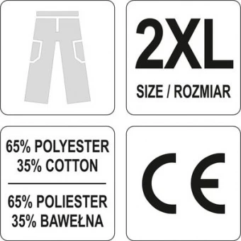 YATO Штани робочі YATO DAN : розм. XXL, (65% поліестер, 35% бавовна)  | YT-80289