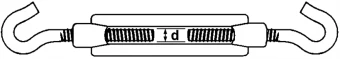 Талреп (стяжка) DIN 1480, кованная, крюк/крюк