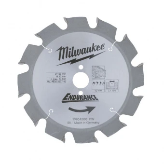 Milwaukee Диск пильный 160х2,4х20 мм; Z 12 // 4932327743