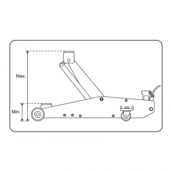 KING TONY Домкрат гидравлический подкатной длинный 10 тонн (Высота :130-600 MM) | 9TY131-10A-B