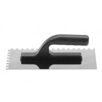 VOREL Терка гладилка : 270x125 мм, зуб 8х8 мм, Нержавіюча, зубчата(DW) | 06780