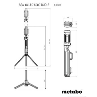 Акумуляторний ліхтар Metabo BSA 18 LED 5000 DUO-S (18 В, без АКБ) (601507850)