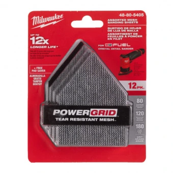 MILWAUKEE Набор шлиф. бумаги 67х92 (Зерно 4х80, 4х120, 4х180) + подложка (1 шт), исключительно для M