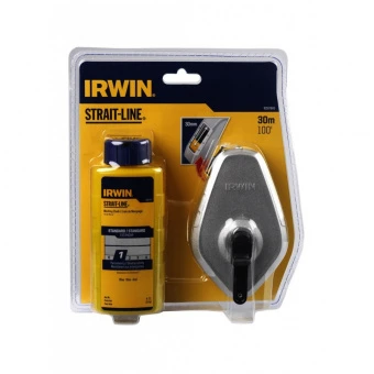 IRWIN Шнур разметочный классический в алюминиевом корпусе, 30м/100'+ краситель синий 113г, | 1050768