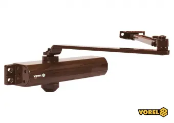 VOREL Дотягувач дверей механічний : 25-85 кг, 180°, 248 х 42 х 52 мм, бронзое покриття  | 78471