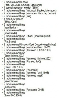 YATO Набір для демонтажу автомобільного радіоприймача YATO, 52 шт.  | YT-0838