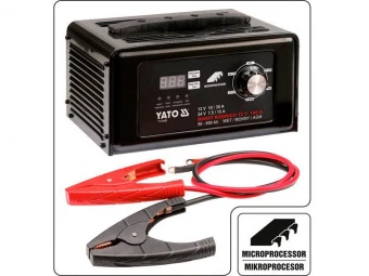 YATO Пуско-зарядний пристрій YATO: акумулятор 12/24В, 50-600 Агод, V= 230 В,10/30А(12В),7,5/15 А(24В