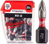 MILWAUKEE Біта SHOCKWAVE , PZ1, 25мм, (25шт) | 4932430861