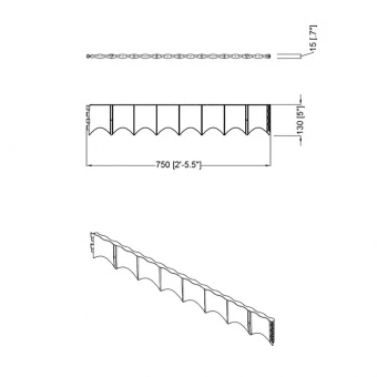 GARANTIA 645150 Бордюр садовий Edgar, набір з 6 панелей
