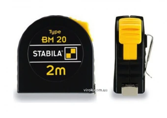 STABILA Рулетка Type BM20 : L= 2 м x 13 мм, пласт. корпус з сталевою стрічкою | 16444