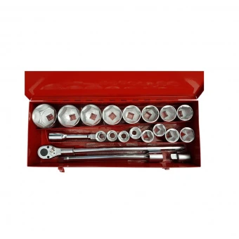 YATO Набір головок 6-гран. торцевих YATO : квадрат 1", М 46-80 мм. з приладдям, 14 елем. в метал. фу