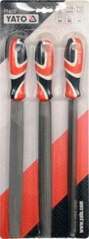 YATO Напильники по металу YATO : квадратний, напівкруглий, трикутний, L= 250 мм, #2, набір, 3 шт  | 