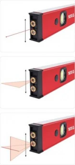 YATO Рівень електронний YATO: L= 610мм. 2 капсули, лазерний промінь, дисплей (3mm/10m), алюмінієвий 