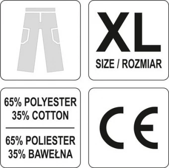 YATO Штани робочі YATO DAN : розм. XL, (65% поліестер, 35% бавовна)  | YT-80288