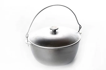 Казан алюминиевый с крышкой и дужкой 320мм 12л СИЛА