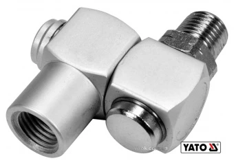YATO З'єднання пневматичне на шарнірі YATO з обертовим 360° наконечником Ø= 1/4"  | YT-24130