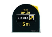 STABILA Рулетка Type BM20 : L= 5 м x 19 мм, пласт. корпус з сталевою стрічкою | 16446