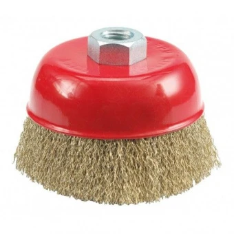 VOREL Щітка дротяна чашкоподібна, Ø-100 мм, з гайкою М14  | 06971