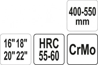 YATO Ключ трубний телескопічний YATO : L= 400-550 мм (16"/18"/20"/22"), макс. Ø80 мм, CrMo 55-60 HRC